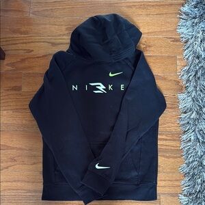 Nike Black Hoodie with Bright Green Details